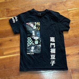 Anime Graphic Black Tee - Short Sleeve